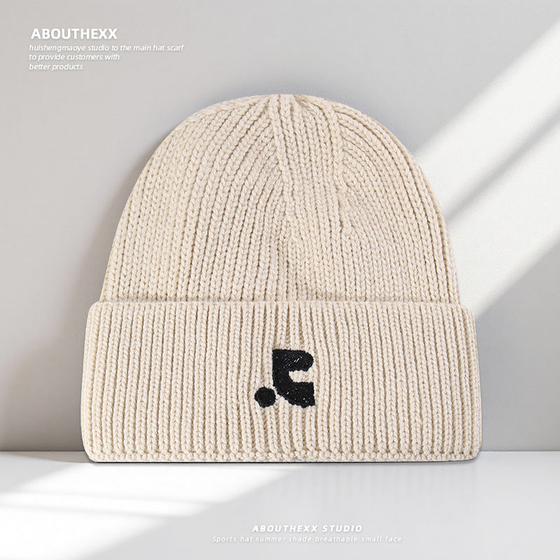 Autumn and Winter Warm Hats for Female Celebrities, Same Style Letter Knitted Hats for Students and Couples, Pullover Cold Hats, Wholesale Woolen Hats for Men