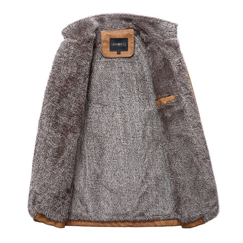 Men's Leather Jacket Men Winter Warm Jackets Coats