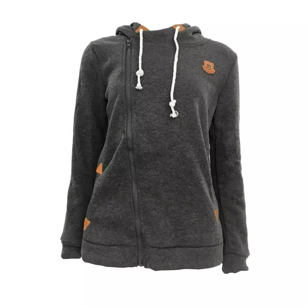 Wish AliExpress New European and American Sweatshirt Cardigan Side Zipper Hoodie Jacket Women's Clothing