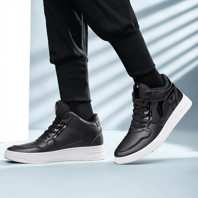 New Sneakers for Men, Fashionable Invisible Inner Heightening 8/10 Men's Shoes, Cowhide Trendyy Casual Shoes, Student White Sneakers