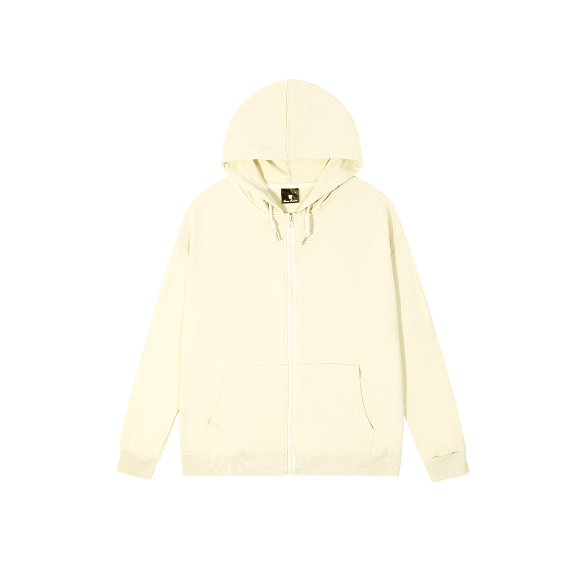 Spring and Autum Hooded Zipper Cardigan Sweatshirt Off-Shoulder Long-Sleeved Pure Color Xiyin Cross-Border Temu Loose Version