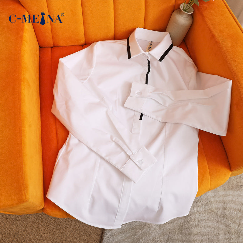 Summer New Women's Long-Sleeved Shirts, Feminine Commuting Slim-Fit Fashionable Bamboo Fiber Shirts and Tops