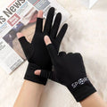 Autumn and winter two-finger velvet practical gloves nucleic acid collection outdoor riding students write warm touch screen new