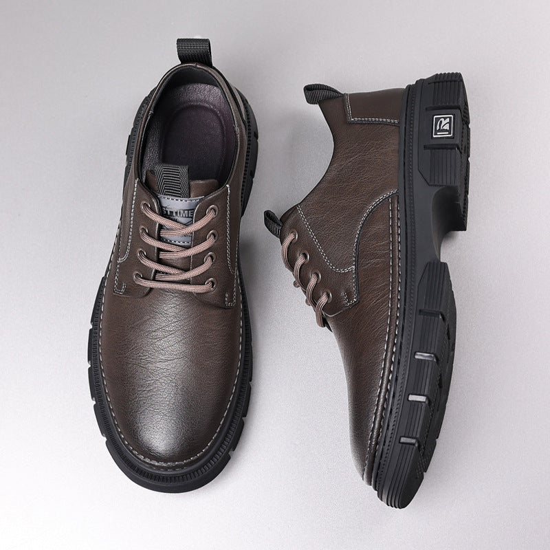2024 New Men's Leather Shoes Shock-Absorbing Business Formal Wear Inner Heightening Popular Versatile Genuine Leather Casual Large Leather Shoes for Men