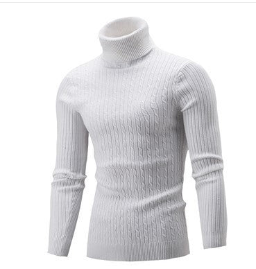 2020 Autumn and Winter Men's Sweaters Winter Trendy Solid Color High Lapel Knitwears Korean Style Slim Men's Turtleneck Sweaters