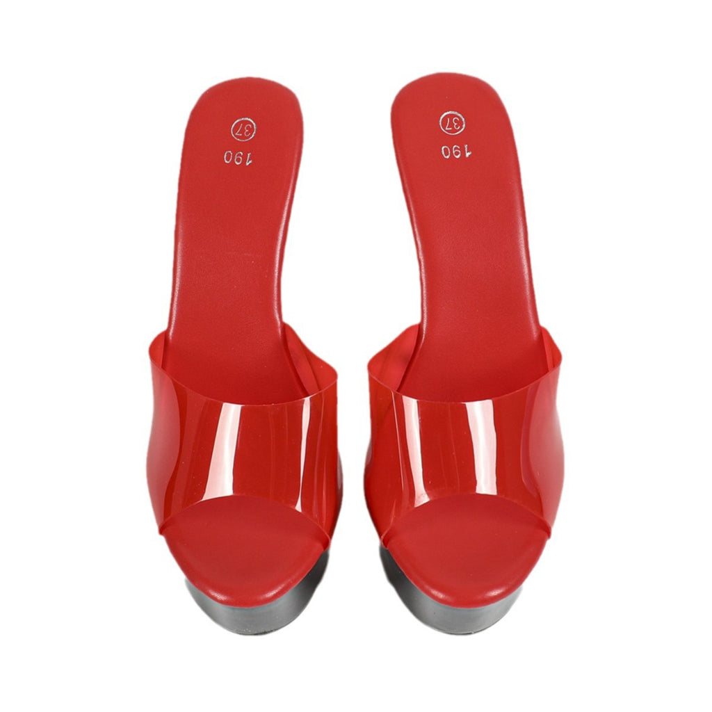 8661-Q46 Electric Artifact Model High Heels Stiletto Sexy Waterproof Table 15cm Hate Sky Tall Super High Heel Slippers