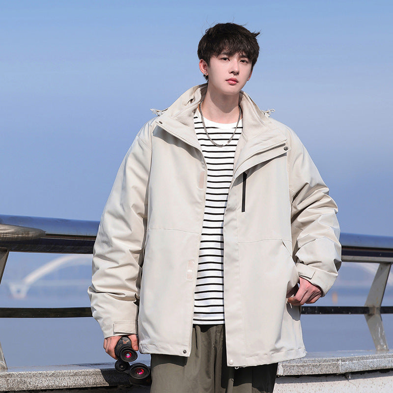 Detachable jacket cotton-padded coat men's and women's same autumn and winter functional three-in-one mountaineering cotton-padded jacket workwear cotton-padded jacket