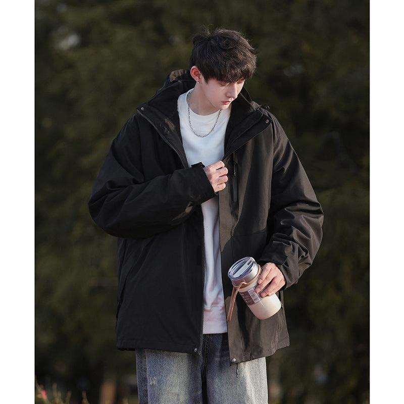 Detachable jacket cotton-padded coat men's and women's same autumn and winter functional three-in-one mountaineering cotton-padded jacket workwear cotton-padded jacket