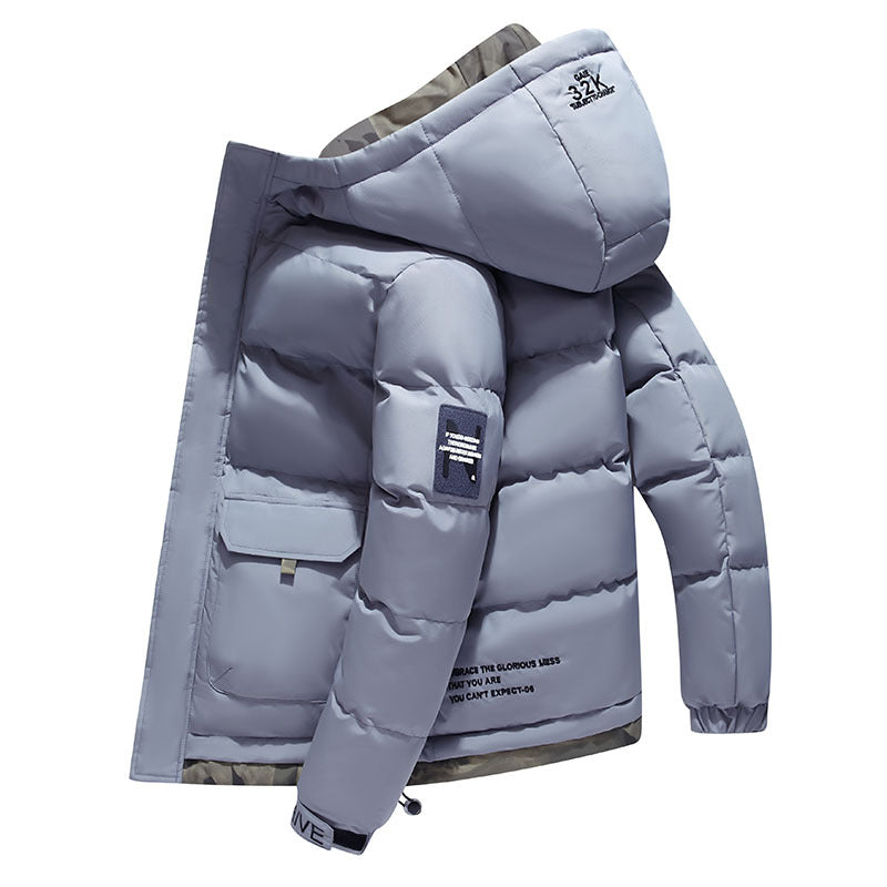 New men's coat winter down cotton-padded jacket cotton-padded jacket hooded Korean handsome padded cotton-padded jacket Korean cotton-padded jacket men's clothing
