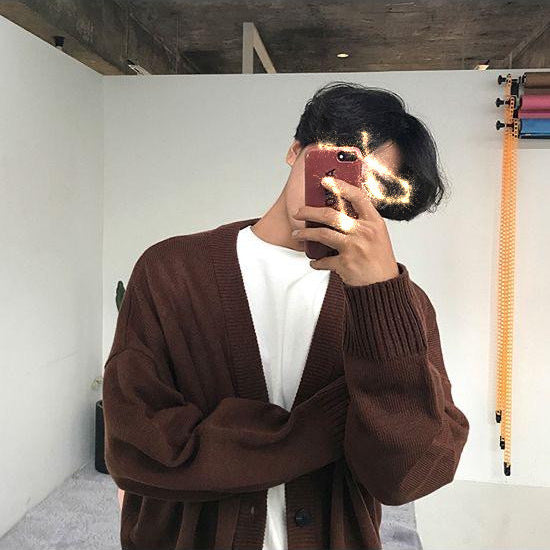 Fashionable Brand Knitwear Men's V Neck Single-Breasted Pure Color Knitwear Cardigan Men's 2022 Autumn and Winter Loose Casual Long-Sleeved Jacket