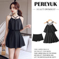 2026 Women's Two-Piece Swimwear, Large Size, Conservative, Slimming, Tummy-Covering, Sexy, Fashionable, Hot Spring Student Swimwear Wholesale