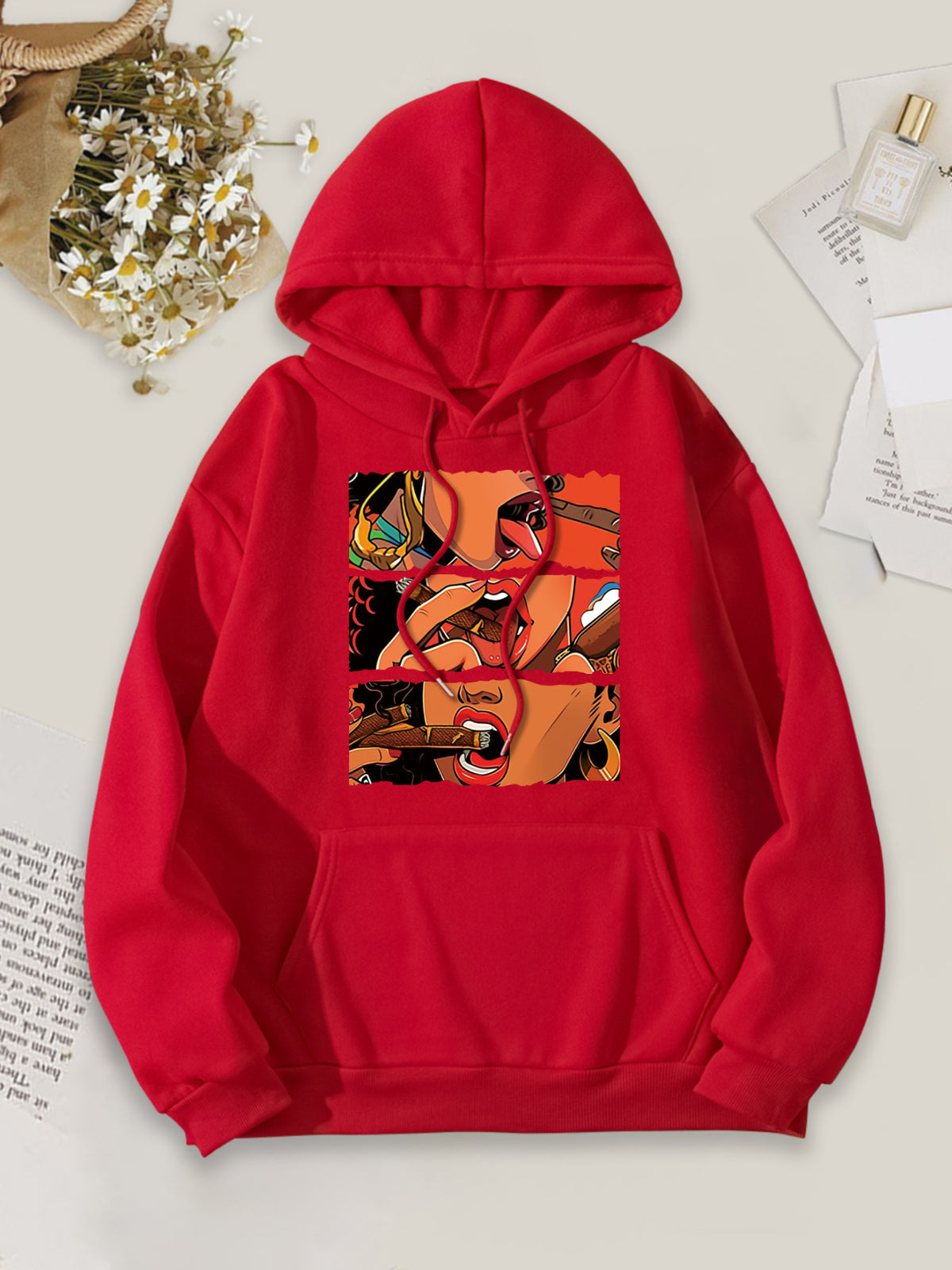 Women's Casual Multicolor Hoodie-Print Hoodie