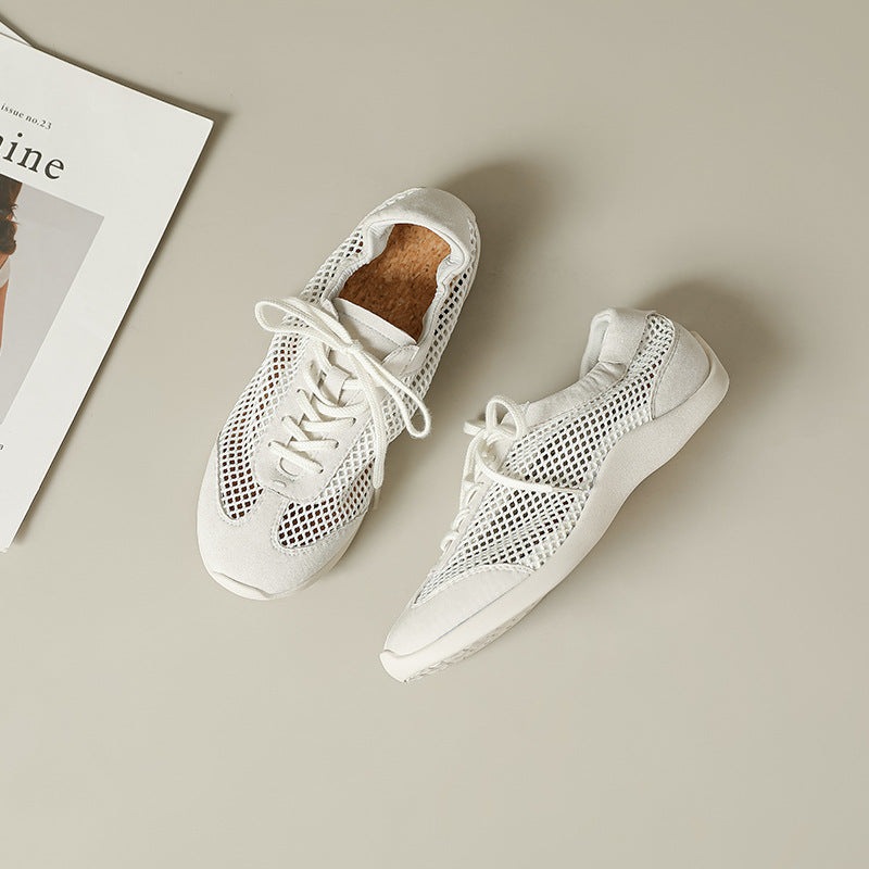 Ballet Shoes for Women, Casual Sports Style, 2026 New Model, Mesh Trainers, Women's Retro Single Shoes