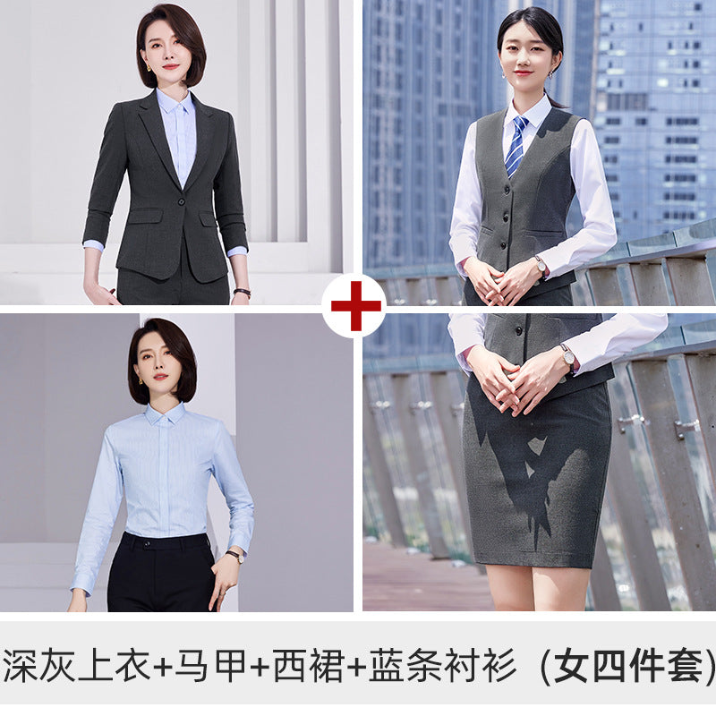 Men's and women's high-end business suit suit civil servant interview formal suit teacher business wear overalls customization
