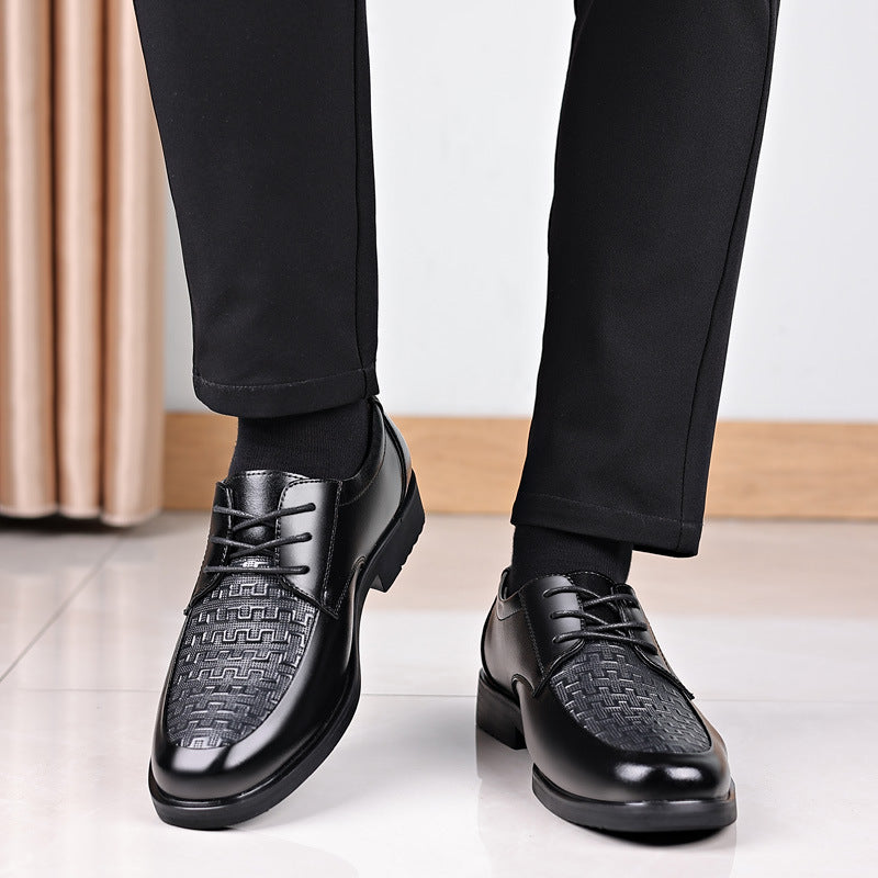 extra large size men's leather shoes spring men's shoes business formal casual breathable shoes groom