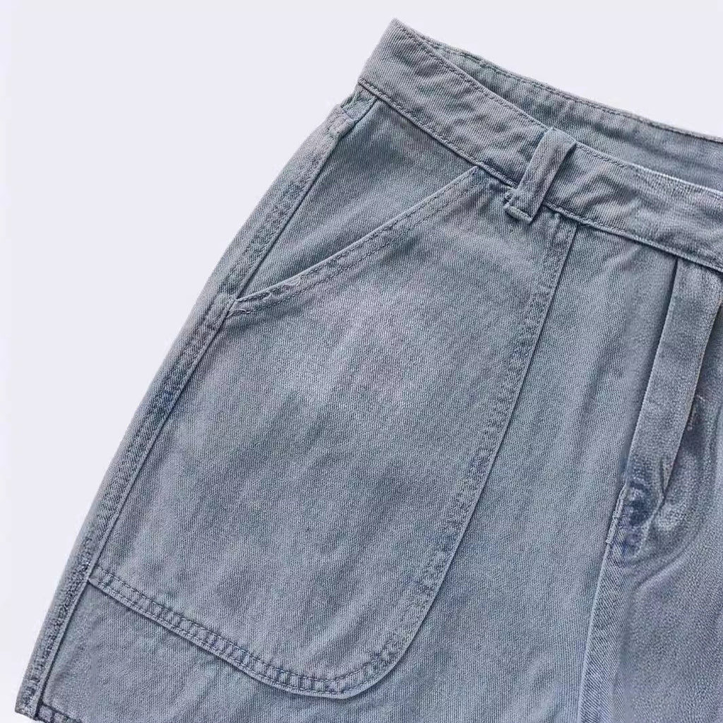 Clearance American-Style Trendy Women's Jeans, Unique Street Fashion Jogger Pants, Light Blue, High-End Feel, Slimming, Versatile for Women