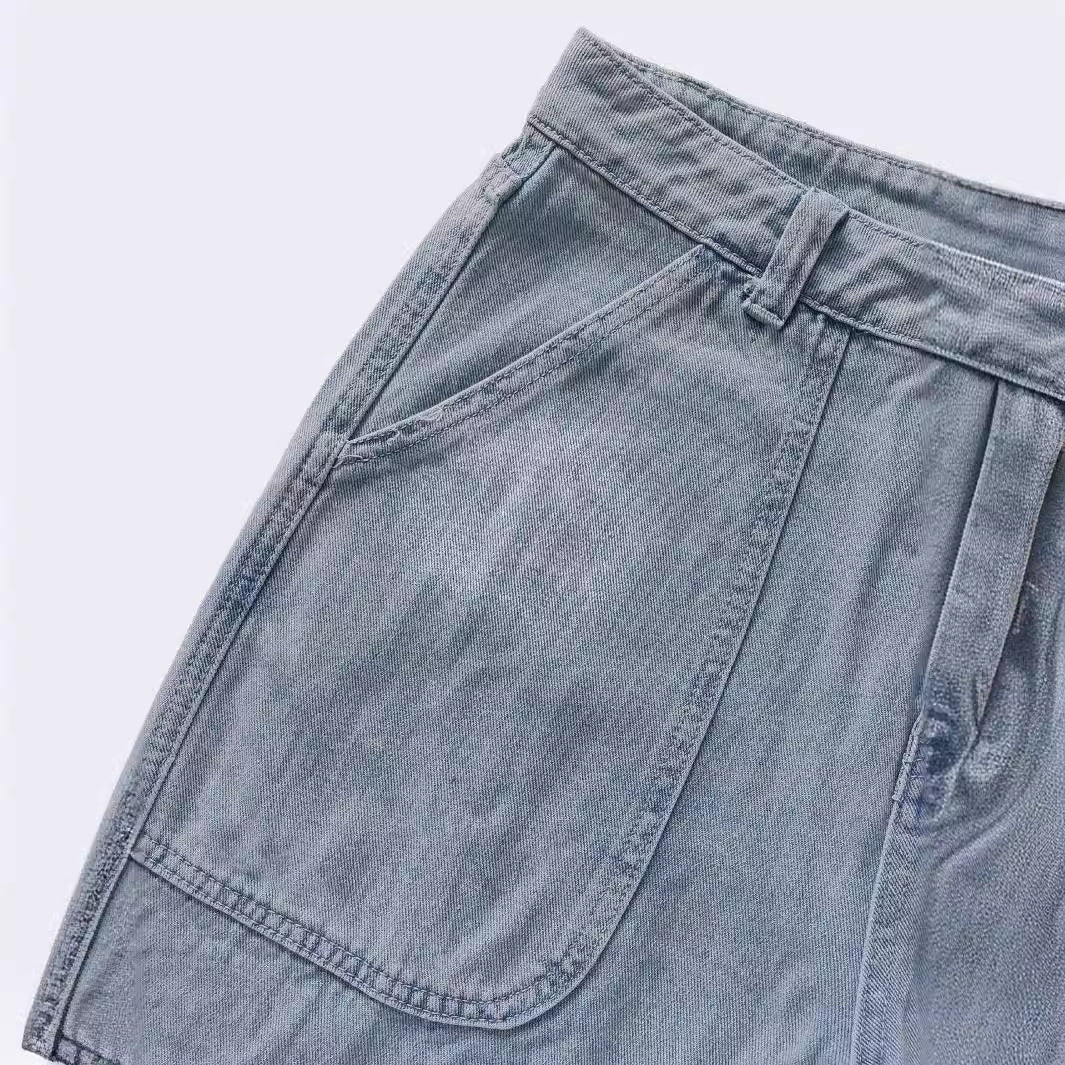 Clearance American-Style Trendy Women's Jeans, Unique Street Fashion Jogger Pants, Light Blue, High-End Feel, Slimming, Versatile for Women