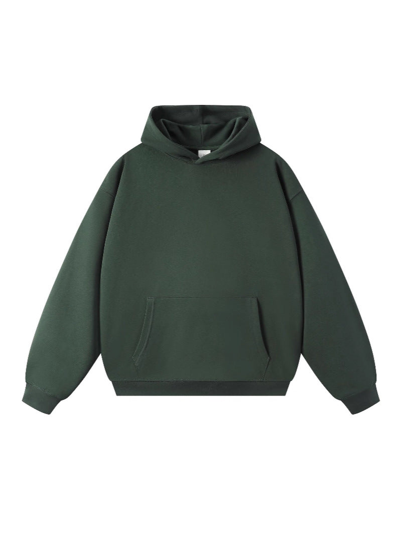 Sweatshirt 380g Terry Spring and Autumn American Style Thin Drop Shoulder Loose Fit Solid Color Hoodie for Men Trendy Versatile