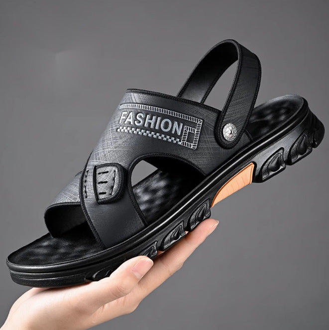 Men's Sandals Summer New Soft Bottom Soft Surface Casual Beach Shoes Outdoor Dual-use Sandals and Slippers Men's All-match Work Shoes