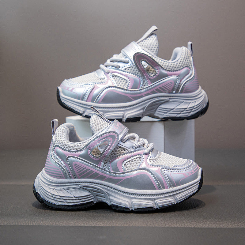 Children's Sports Shoes 2025 Spring & Fall New Popular Fashion Internet Celebrity Soft Sole Dad Casual and Comfortable Sports Shoes Trend