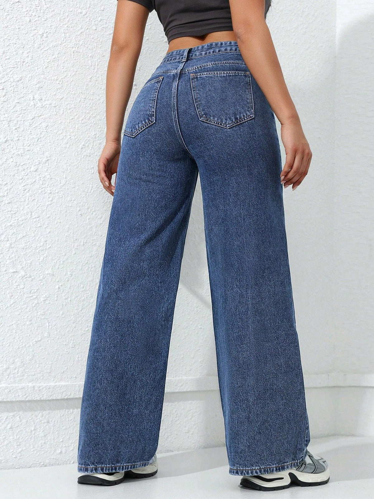 American Wide-Leg Jeans for Women 2025 Spring New Style Washed Loose Slimming Look Straight Floor-Length Denim Pants Jeans