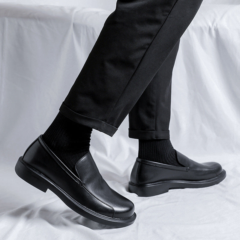 Men's Leather Shoes, New Summer Style, British Business Formal Slip-On Loafers, Thin Casual Moccasins 6508-R