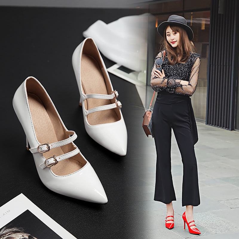 Fashion high heel shoes 2024 winter new oversized 30-47 size high heels shoes women's cross-border factory direct sales