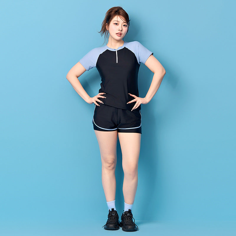 2025 New Swimwear Women's Split Body Fat and Beautiful Girl Student Swimwear Slim Body Showing Sexy High Waist Swimwear