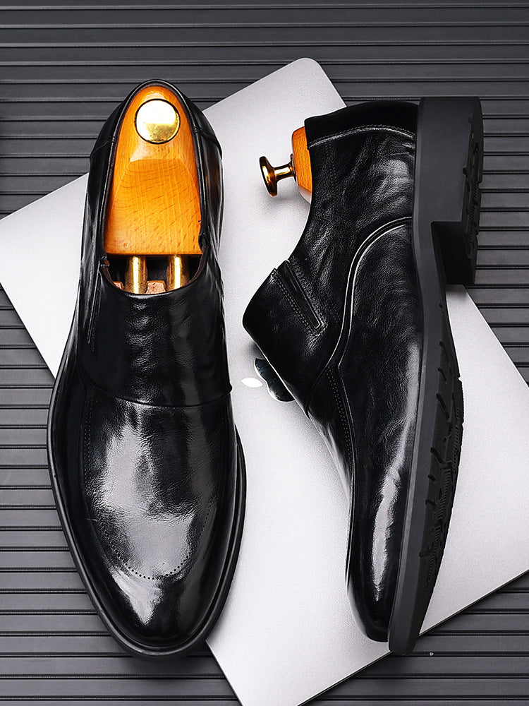 Parmate men's shoes leather shoes Nanqing high-end genuine goods soft leather British men's loafers 1368 Super sister business shoes