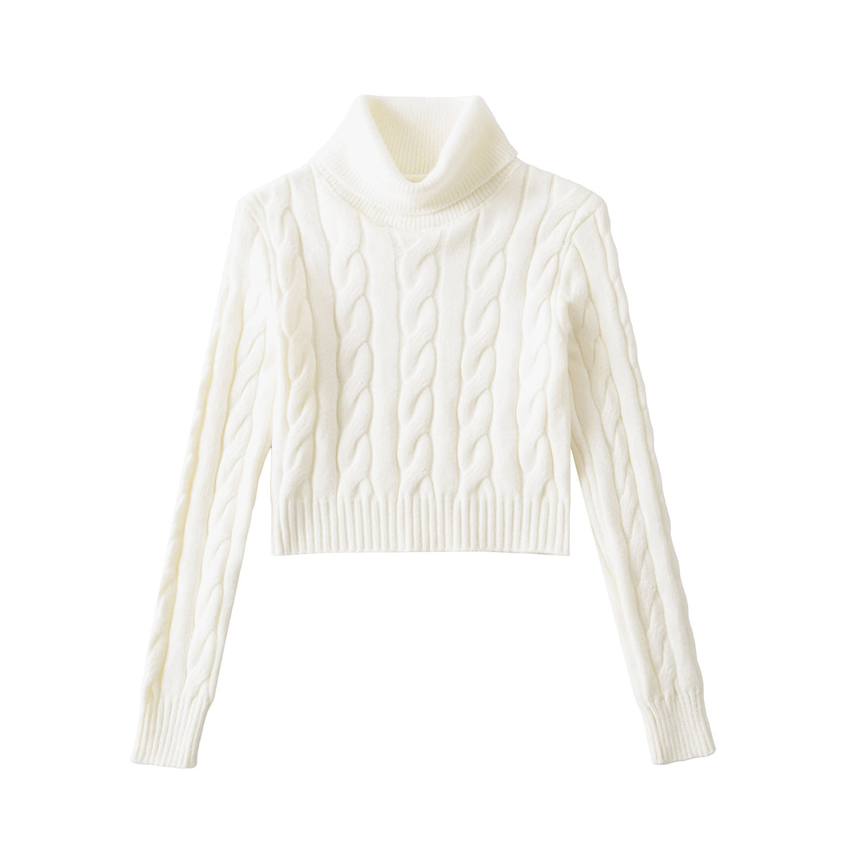 2024 Winter New Spice Girls High Neck Twist Sweater Women's Solid Color All-match Lazy Style Short Base Long Sleeve Sweater