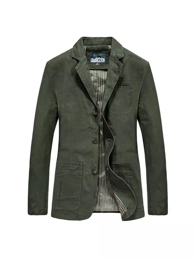 European and American Specially Designed for Spring & Fall Jackets for Men, Middle-Aged Suits, Pure Cotton Casual Small Suits, Large Size Men's Jackets, Men's Suits