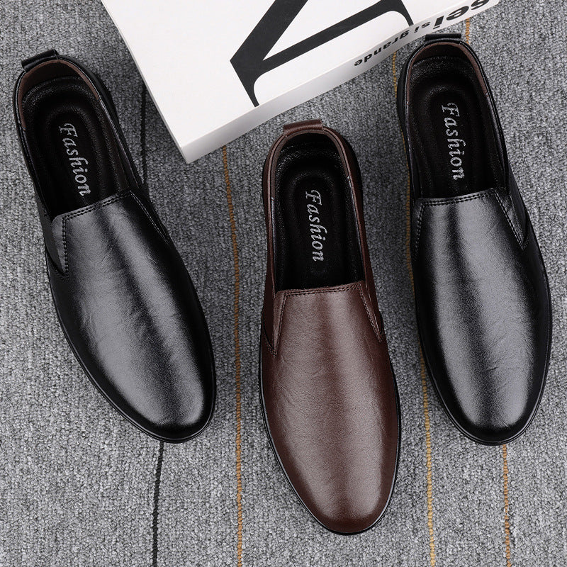 Summer New Soft Leather Beanie Shoes, Business Men's Casual Leather Shoes, Men's Shoes, Douyin Dropshipping Popular Men's Loafers