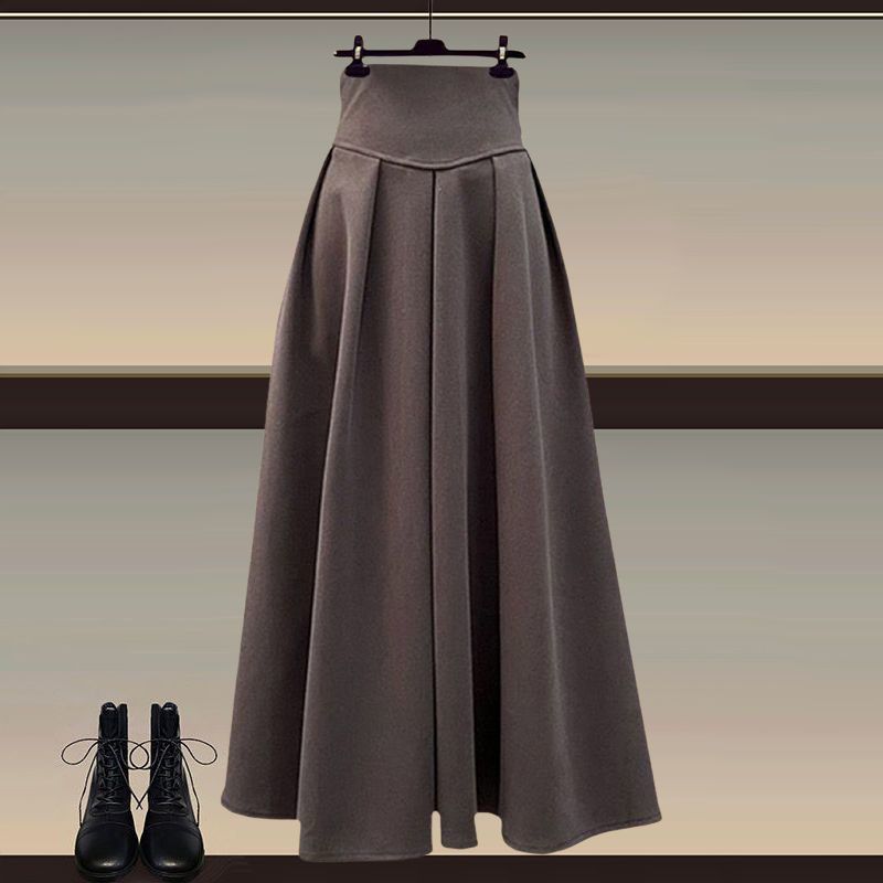 Autumn suit Women's New plus size Women's Fashion Fake Two-piece Top Elegant Slim Skirt Two-piece Set