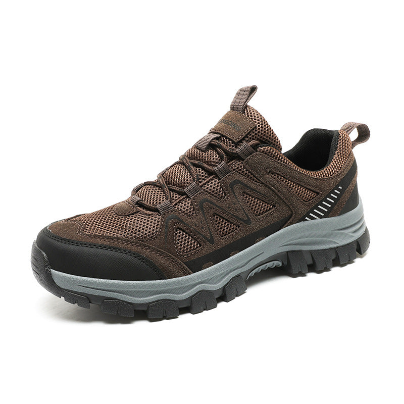 Summer Men's Shoes Breathable Mesh Outdoor Casual Low-top Hiking Mountaineering Sneakers Non-slip Wear-resistant Mesh Shoes Men's Spring