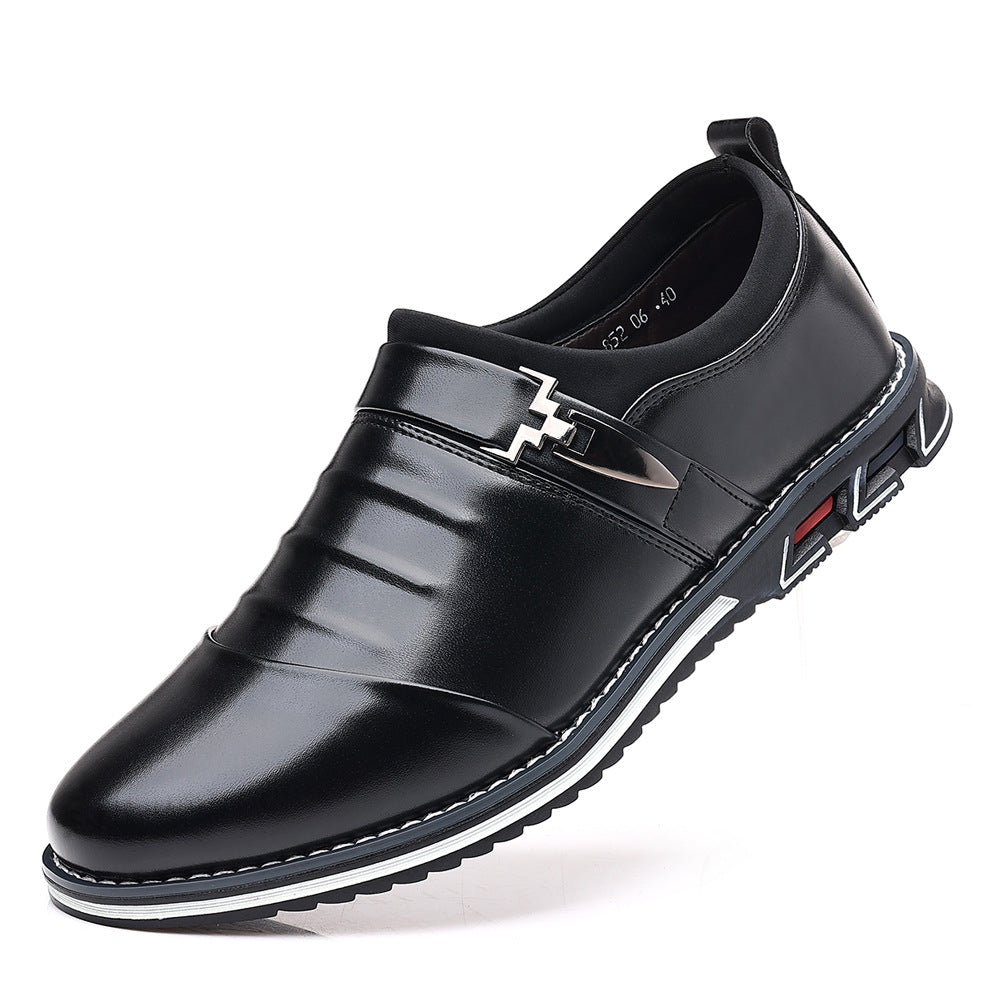 Formal New Style Loafers Solid Color Office Shoes Business Legs Casual Shoes Men's All-match Wear-resistant Casual Shoes Men's Shoes