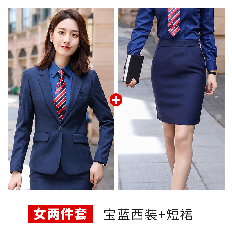 Business Attire for Men and Women, Autumn and Winter Fashionable Slim Business Suits, Women's Four-Piece Vest Formal Suits