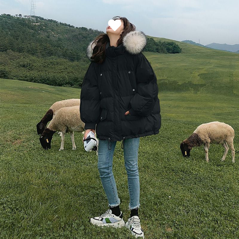 Winter 2025 New Women's down Cotton Jacket, Student Korean Style Loose Fashion Short Cotton-Padded Coat, Thickened and Warm Outerwear