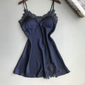 Sexy Suspender Skirt with Breast Pad Pajamas for Women Summer Women's Silk Suspender Pajamas Lace Large Size Home Dress