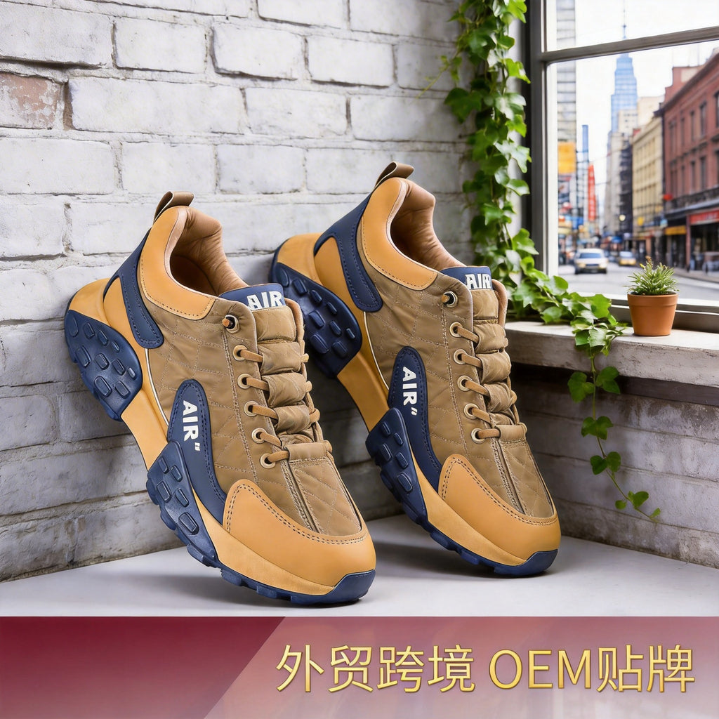 2025 Summer Men's Sports Shoes, Breathable Round-Toe Lace-Up Casual Shoes, Plastic Sole, Lightweight Mesh Lining