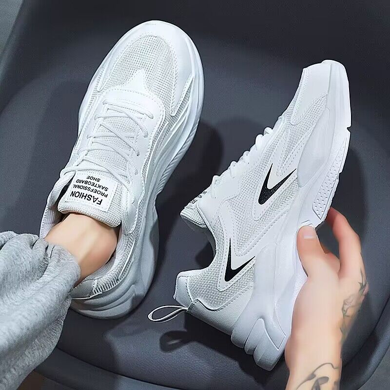 Men's Dad Shoes 2023 Spring Breathable Running Sneakers Thick-Soled Student Men's Shoes Trendy Versatile Mesh Casual Shoes