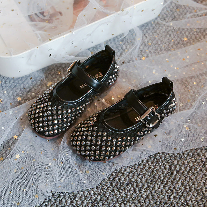 Girls' Hollow-Out Full-Diamond Sandals 2026 Summer Cool Little Girl Rhinestone Crystal Princess Shoes for Small, Medium and Large Children