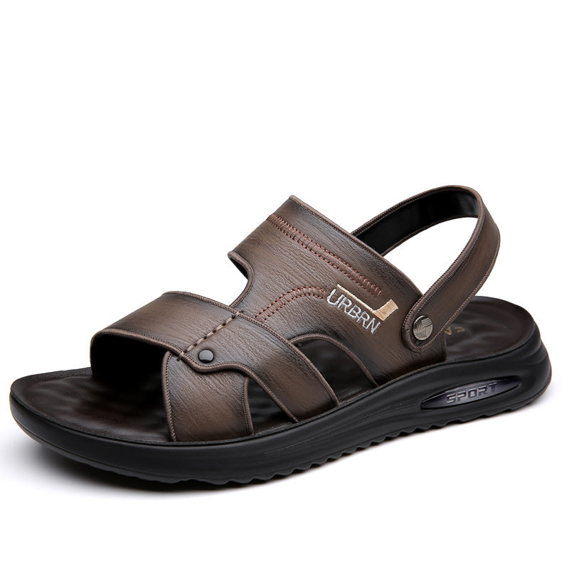 Men's Sandals Men's Trendy 2025 New Outer Wear Wear-Resistant Beach Shoes Soft Sole Soft Surface Men's Sandals and Slippers Factory Direct Sale