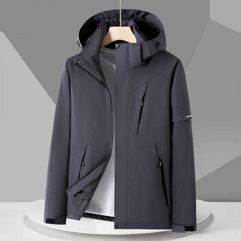 Cross-Border Spring and Autumn Jacket Casual Single-Layer Water-Repellent Outdoor Trendy Windproof Waterproof Loose Mountaineering Jacket Group Purchase