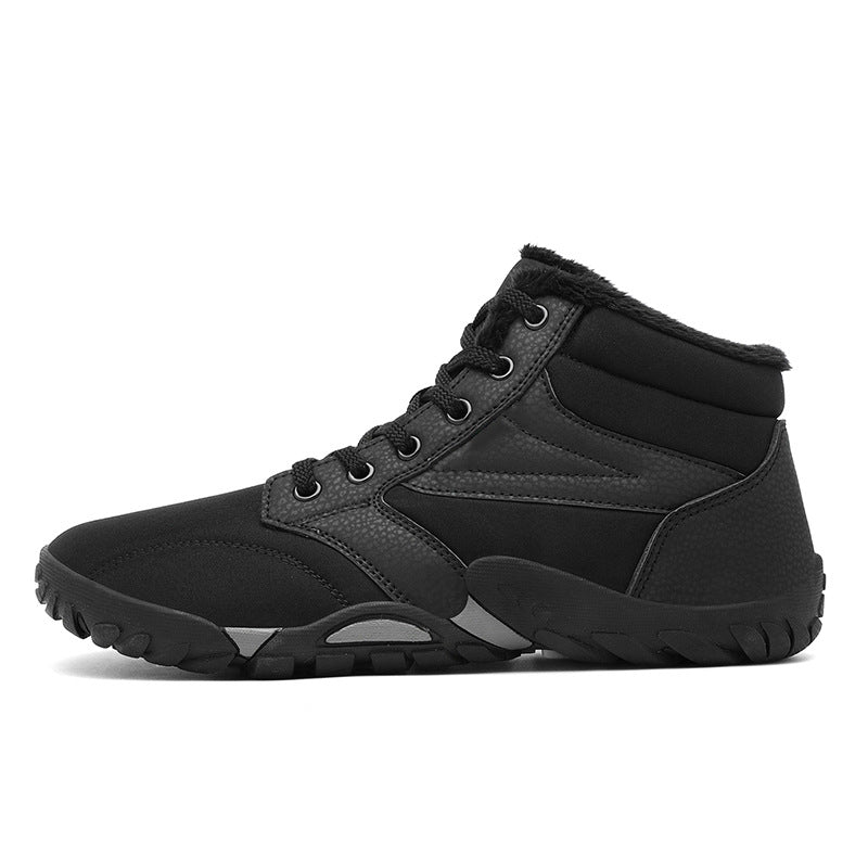 Cross-border Snow Boots Men's Winter Warm Boots Men's and Women's fleece-lined Warm Boots Outdoor Five-finger Waterproof Cotton Shoes Mountaineering Shoes