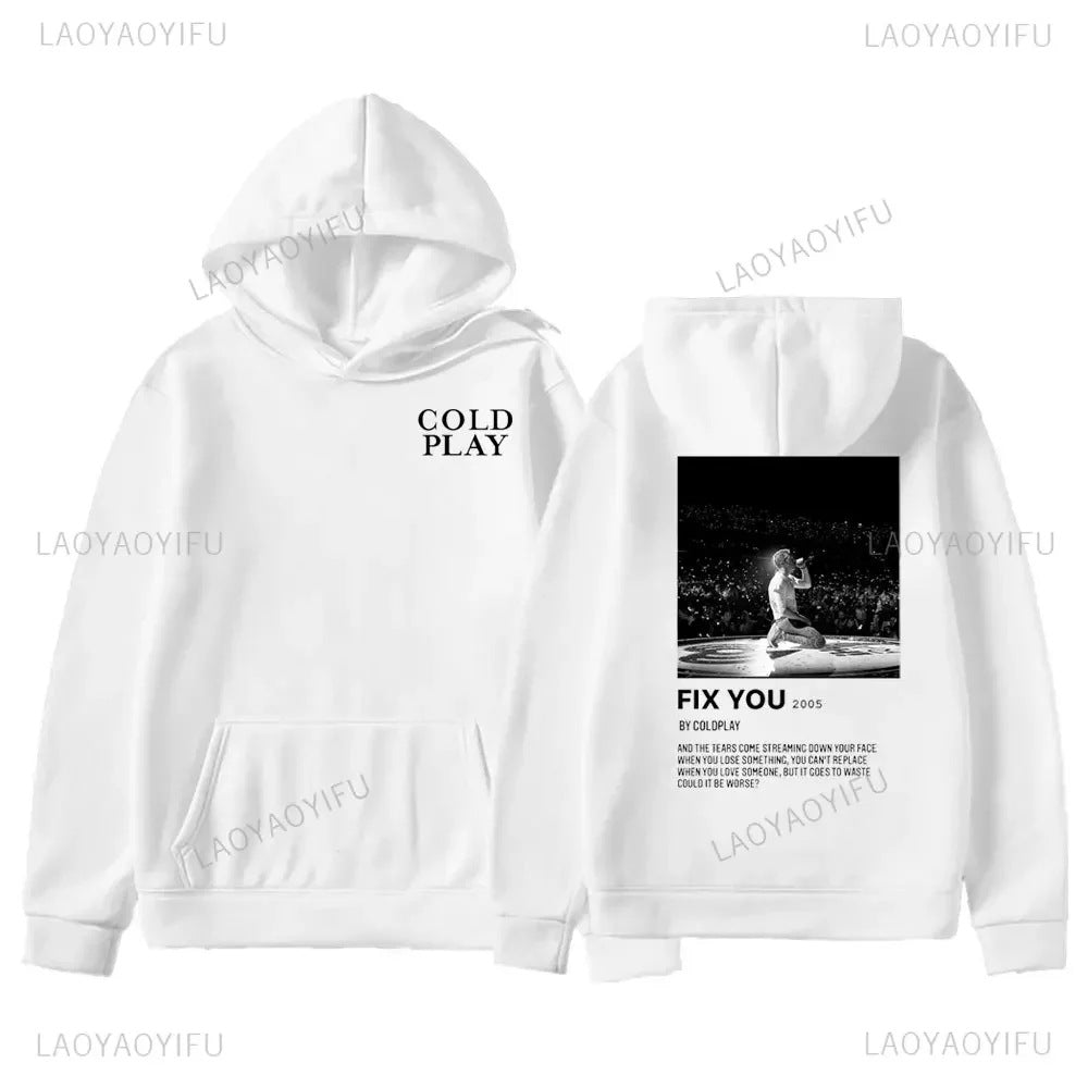 2025 Retro Street Pop Band Hoodies Men's Fashion Pullover Co