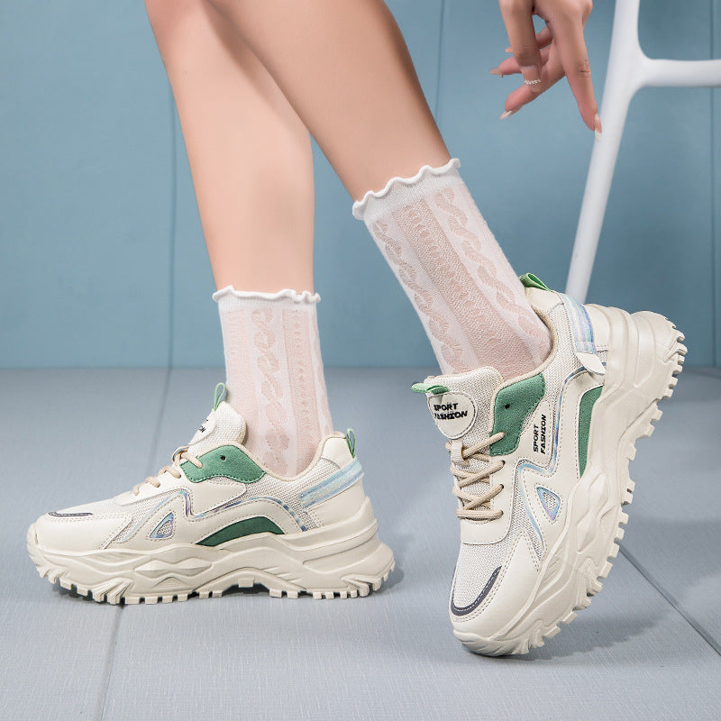 Spring and Summer New Sports Dad Shoes, Women's Casual Shoes, Low-Top Sports Shoes, Flat-Soled Platform Shoes, Lightweight Shoes
