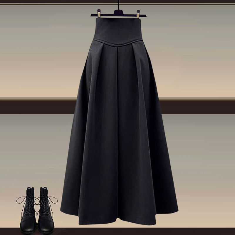 Autumn suit Women's New plus size Women's Fashion Fake Two-piece Top Elegant Slim Skirt Two-piece Set