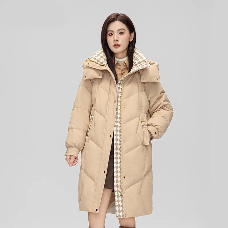 2025 Winter down Jacket Women's Brand Mid-Length Elegant Age-Reducing Style Jacket Warm Hooded down Coat Trendy