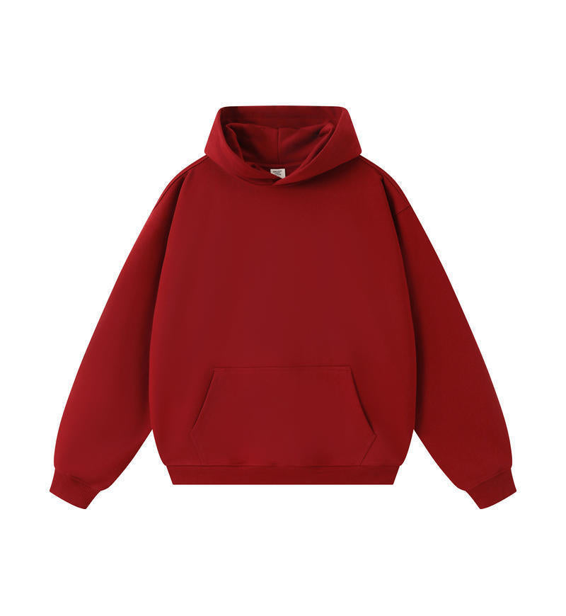 American Trendy Brand 450g Heavy Weight Terry Off-Shoulder Hooded Sweatshirt Men's Spring & Fall Hoodless Rope Loose Hoodie Wholesale