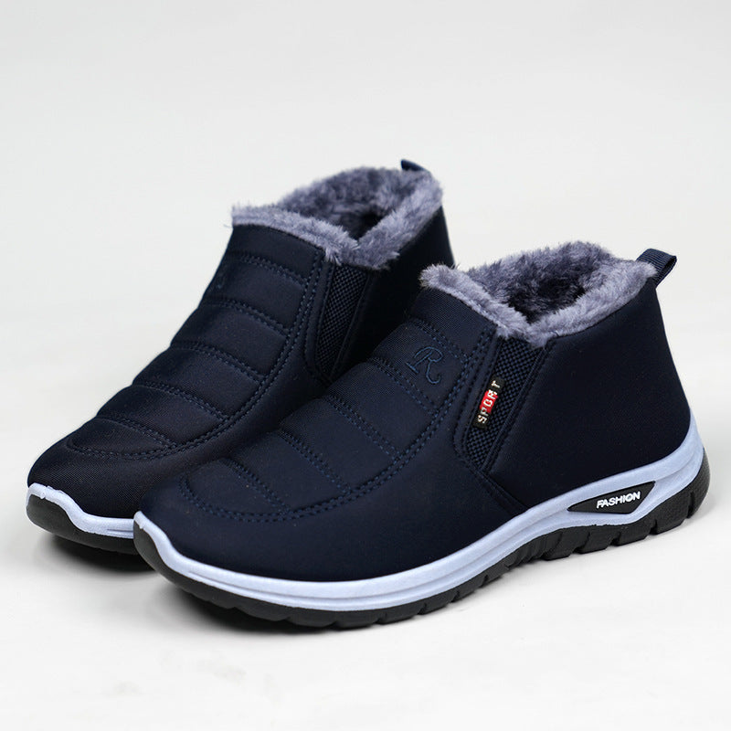 Winter New Cotton Boots Thickened Warm Boots Waterproof Non-slip Snow Boots for Men and Women Middle-aged Old Beijing Cotton Boots